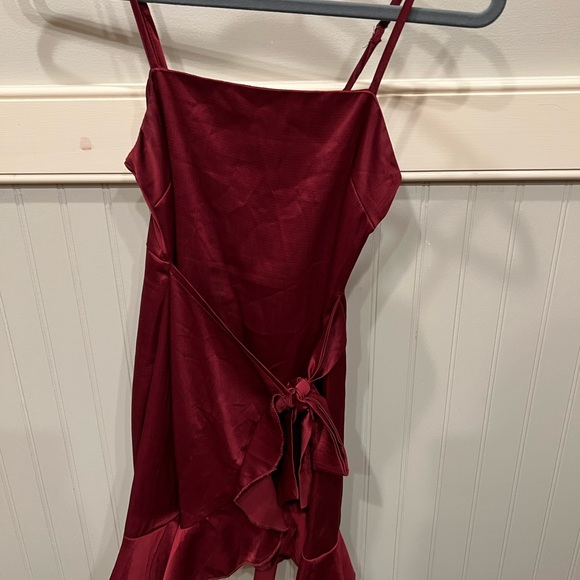 Maroon Princess Polly Wrap Dress - Picture 2 of 6